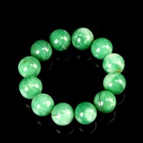 Antique Chinese Jadeite Beaded Bracelet (1 of 2)