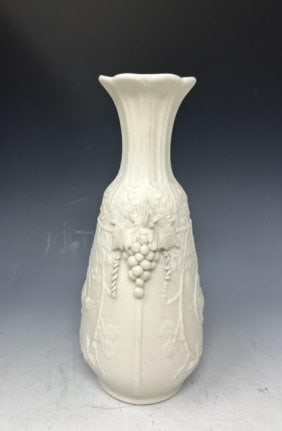 Antique Estate Smear Porcelain Vase Flowers & Bird (1 of 8)