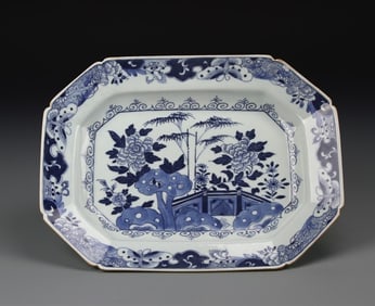 Antique Chinese Export Blue And White Plate (1 of 2)