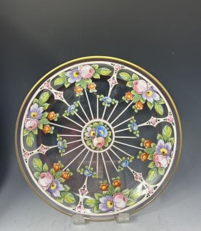 Vintage Hand-Painted Art Glass Plate (1 of 3)