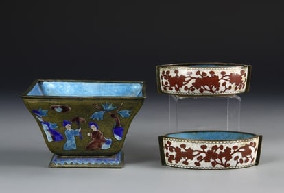 Three Antique Chinese Cloisonne Vessels (1 of 4)