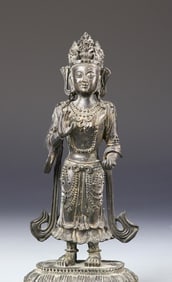 Antique Chinese Bronze Standing Buddha (1 of 5)