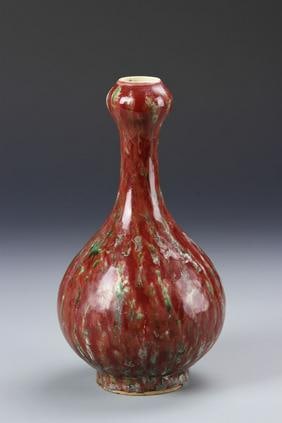 Antique Chinese Oxblood Glazed Garlic Head Vase (1 of 6)