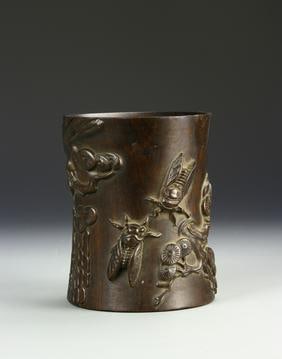 Antique Chinese Hardwood Brush Pot (1 of 5)