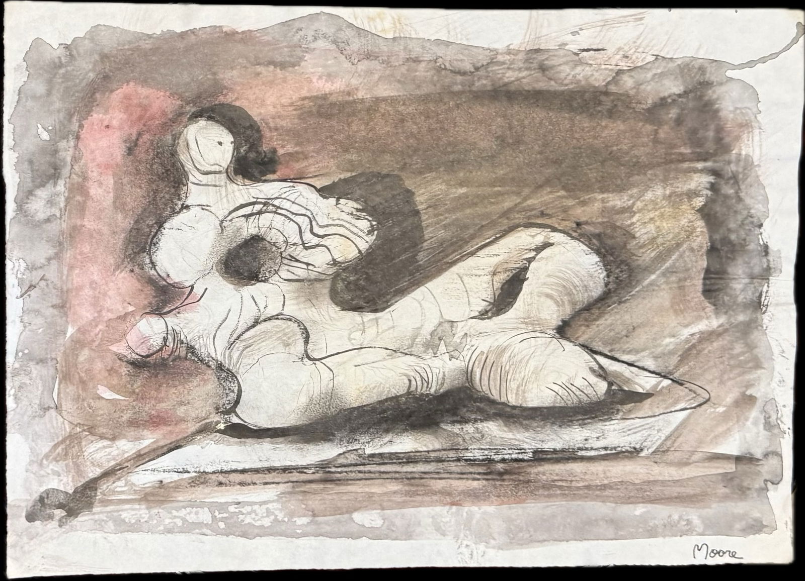 The drawing titled "Reclining Figure" by the British artist Henry Moore (1898–1986) (1 of 1)