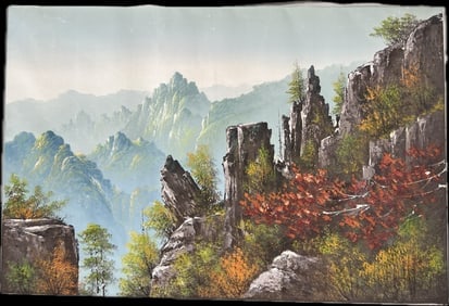 Oil on Canvas Landscape: Oil on Canvas Landscape, Art Size: 36” X 23 3/4”