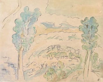 Binode Bihari Mukherjee (Indian 1904-1980) watercolor painting on paper signed bottom right (1 of 1)