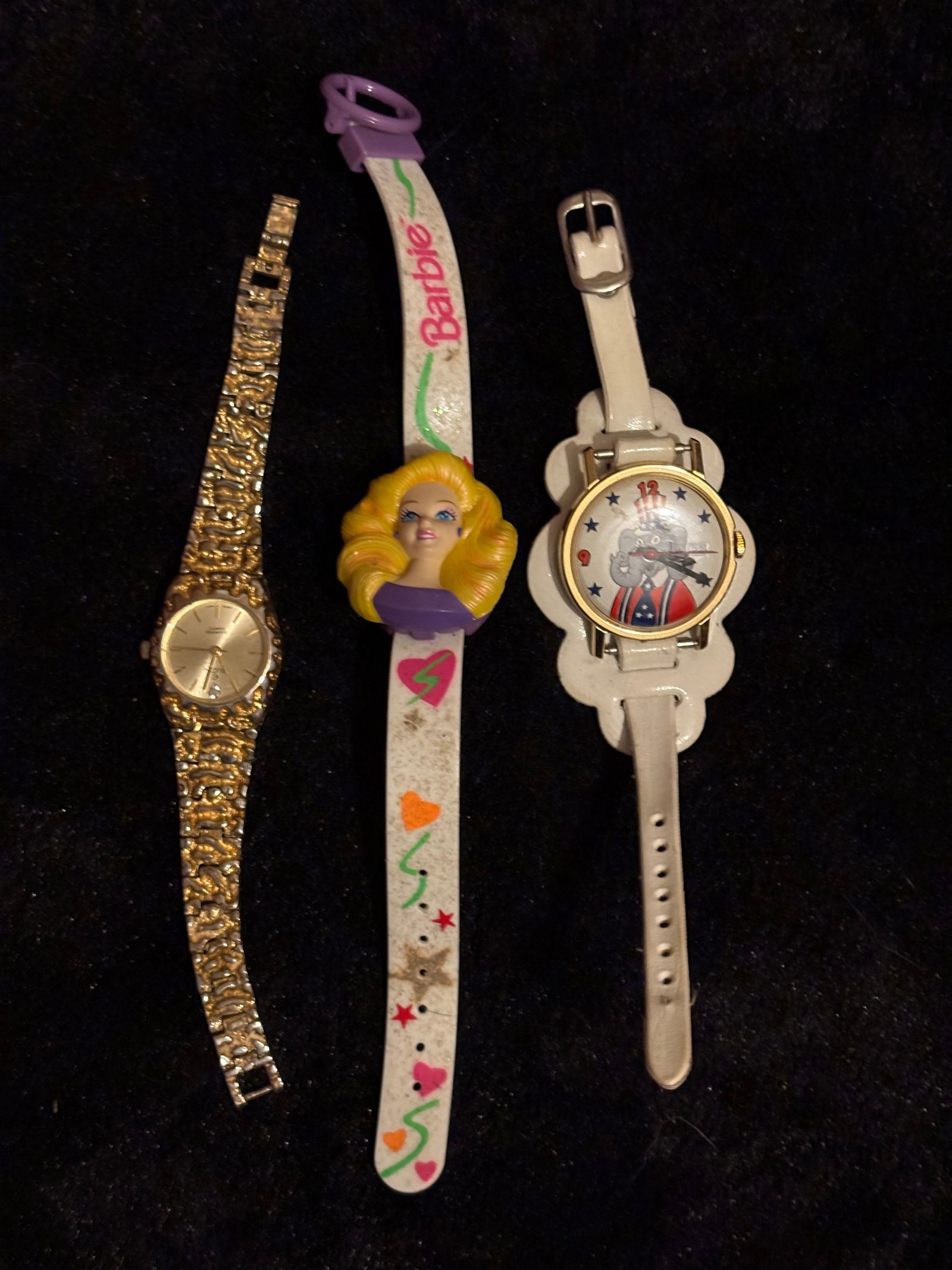 Lot of 3 watches: Lot of 3 watchesNote : Watches may not be in working condition and may have missing parts . Sold As-Is where is .