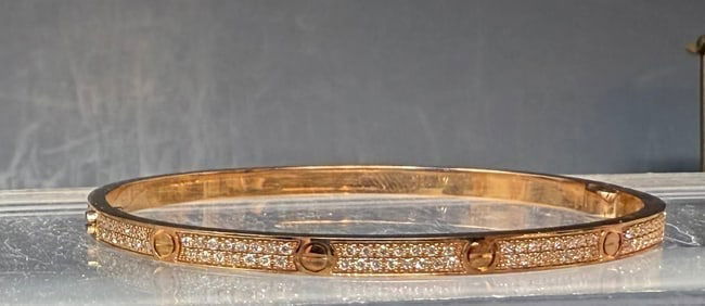 Cartier Love Bracelet 18K Rose Pink Gold SM Small 16: Cartier Love Bracelet 18K Rose Pink Gold SM Small 16, please not that there is no COA for this bracelet and sell as is. And a preview is available for this lot by appointment.