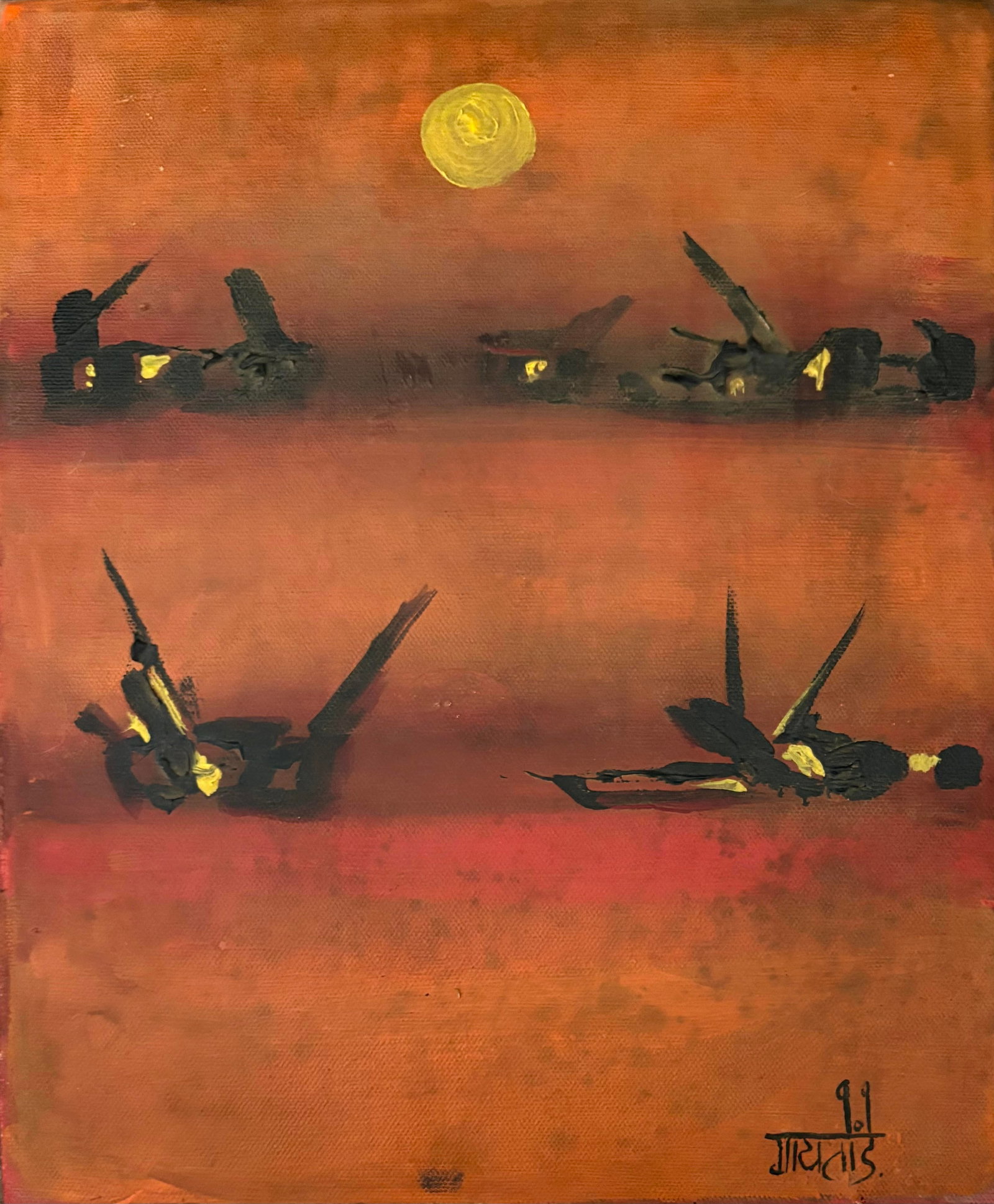 V S. Gaitonde (1924–2001) oil on canvas board (1 of 2)