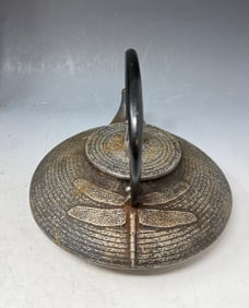 An antique and authentic Japanese cast iron teapot - 2