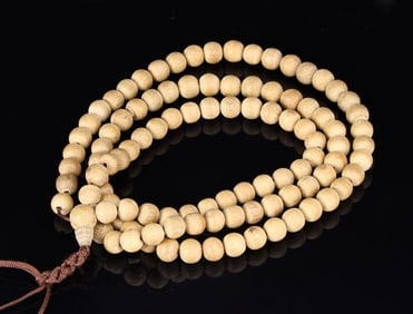 Chinese Cedar Wood Bead Necklace (1 of 1)