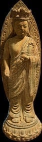 Antique Chinese Pottery Kuanyin Stature Mark on Back (1 of 4)
