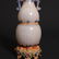 A Chinese Hetian Jade Double Gourd Vase With A Gilt - 9