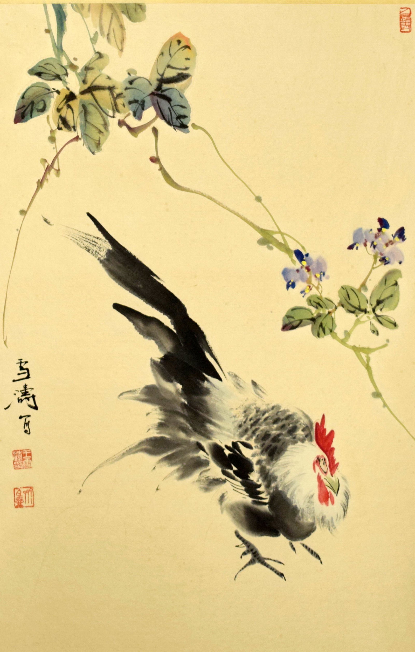 A Chinese Painting By Wang Xuetao: A Chinese Painting By Wang Xuetao L:68cm