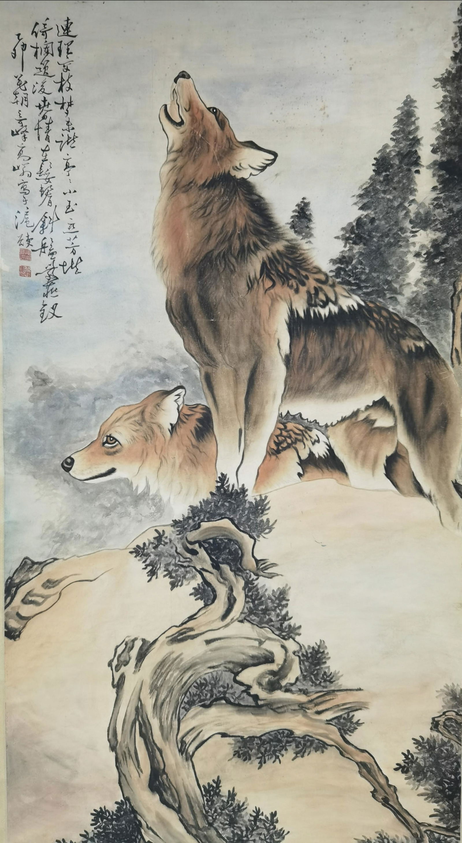 A Chinese Scroll Painting By Gao Qifeng: A Chinese Scroll Painting By Gao Qifeng H:125cm;W:66cm