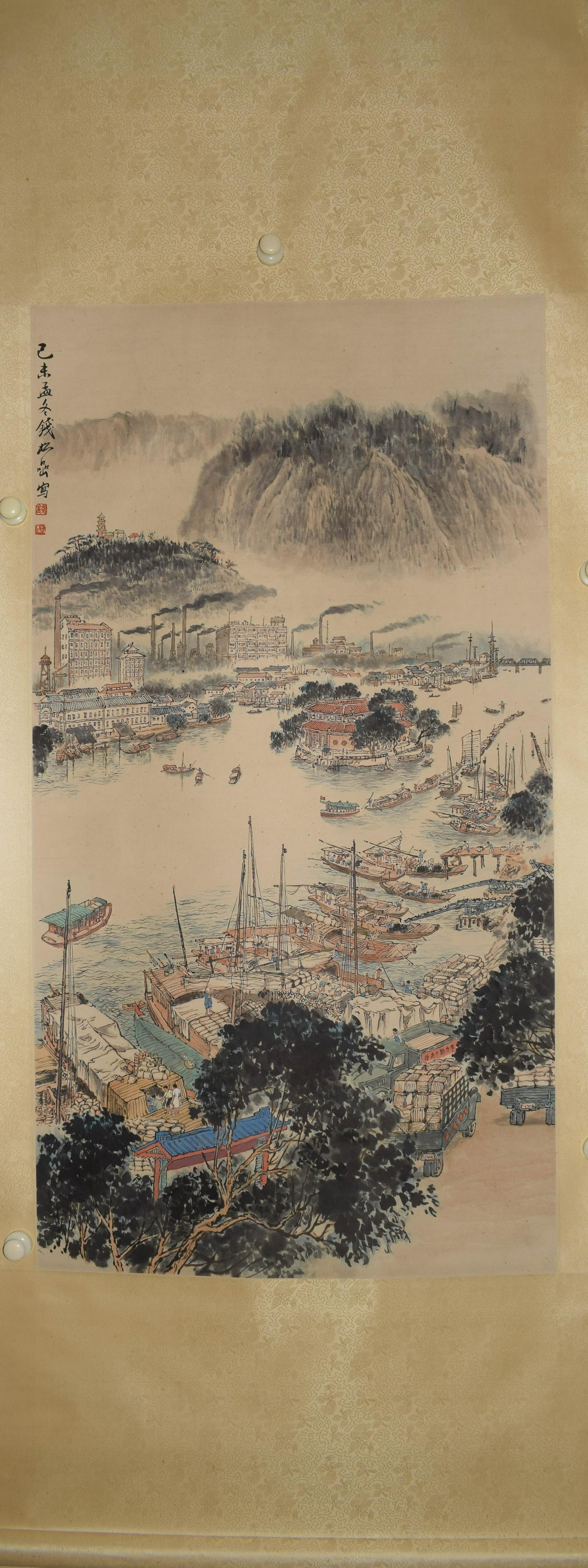 A Chinese Scroll Painting By Qian Songyan: A Chinese Scroll Painting By Qian Songyan L:122cm;W:64cm