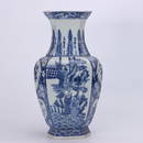 Blue and White Hexagonal Vase