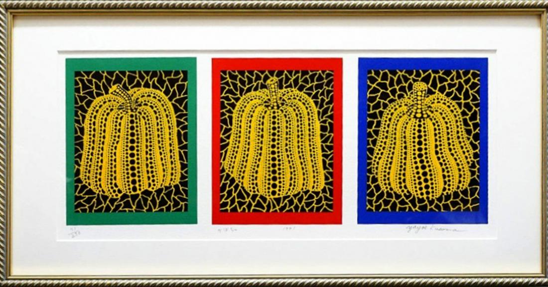 Yayoi Kusama (B.1929), Silkscreen Print: Yayoi Kusama (B.1929), Silkscreen Print Signed (lower right) Image Size: 11 1/8 by 23 1/2 in. (28 by 59 cm.) All measurements are approximate. Yayoi Kusama (B. 1929) is a Japanese contemporary artist