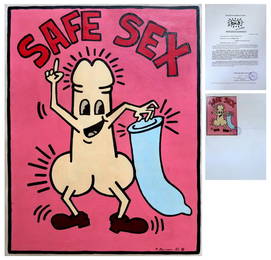 KEITH HARING (1958-1990), ACRYLIC PAINTING