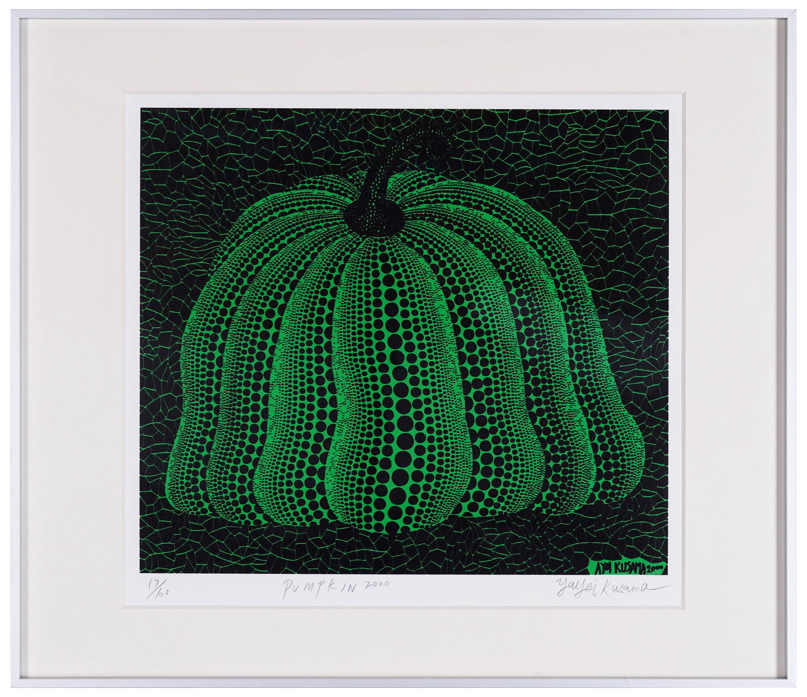 YAYOI KUSAMA (B.1929), SILKSCREEN PRINT: YAYOI KUSAMA (B.1929), SILKSCREEN PRINT Signed (lower right) Image Size: 12 7/8 x 11 1/2 inches (33cm x 29.5cm) Yayoi Kusama (B. 1929) is a Japanese contemporary artist who works primarily in sculptur
