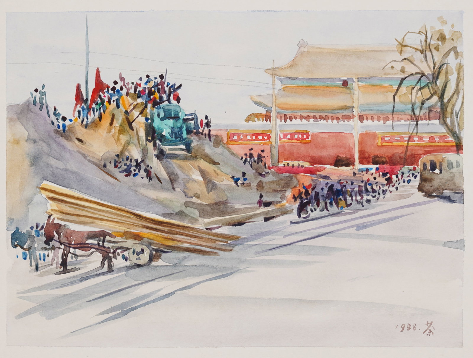 WU GUANZHONG (1919-2010), WATERCOLOR ON PAPER: WU GUANZHONG (1919-2010), WATERCOLOR ON PAPER Signed (lower right) Image Size: 28 7/8 x 20 3/8 inches (73.5cm x 52cm) Wu Guanzhong (1919-2010) was a master painter of the twentieth century in the Chin