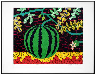 YAYOI KUSAMA (B.1929), SILKSCREEN PRINT: YAYOI KUSAMA (B.1929), SILKSCREEN PRINT Signed (lower right) Image Size: 20 1/4 x 17 1/2 inches (51.5cm x 44.5cm) Yayoi Kusama (B. 1929) is a Japanese contemporary artist who works primarily in sculpt