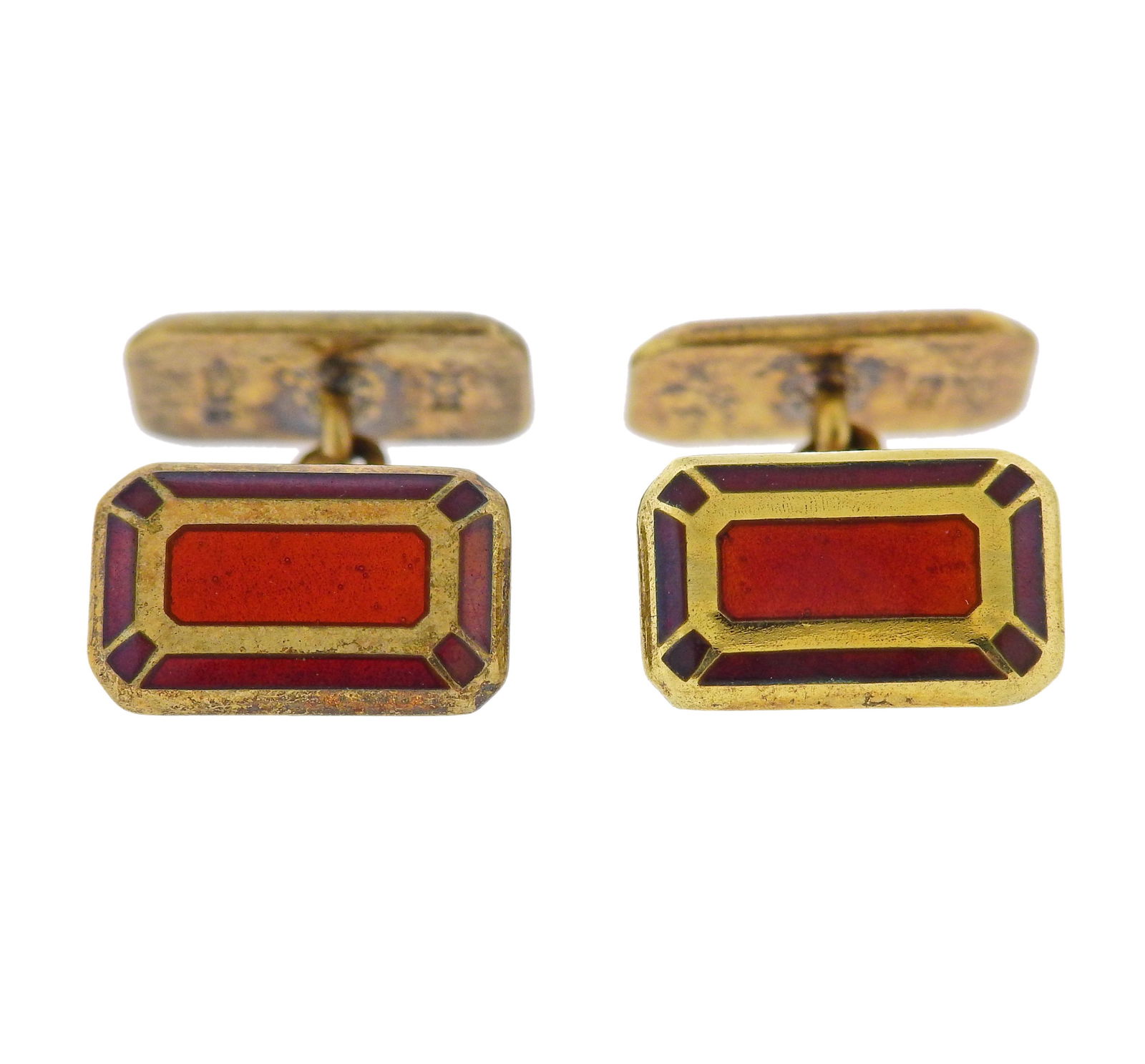 Art Deco Sterling Silver Enamel Cufflinks (1 of 3)