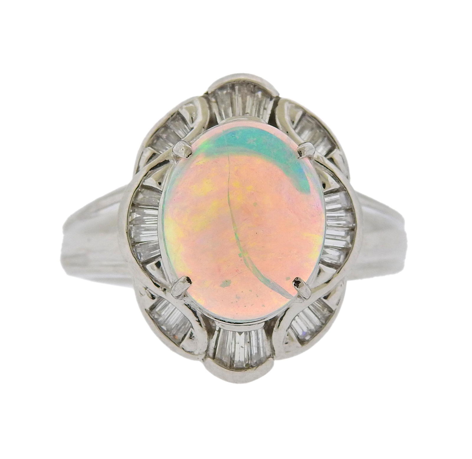 Platinum 1.83ct Opal Diamond Cocktail Ring (1 of 4)