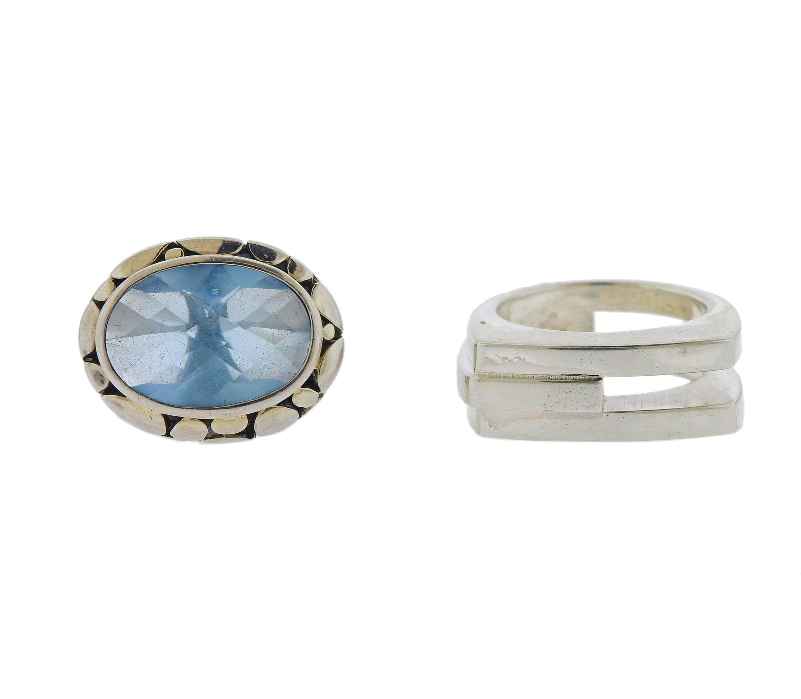 John Hardy Kali Gucci Sterling Topaz Ring Lot 2pc (1 of 5)