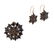 Antique Victorian 14k Gold Onyx Earrings Brooch Set