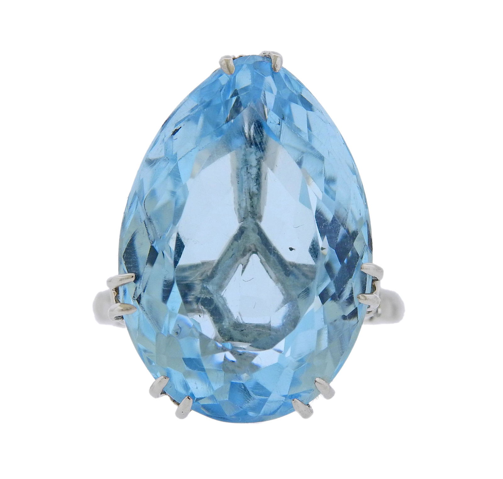 31.72ct Pear Aquamarine 14k Gold Ring (1 of 4)