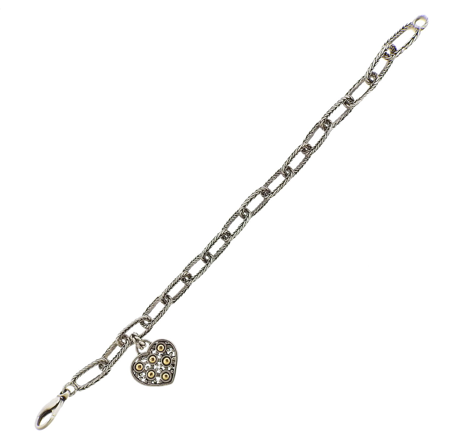 John Hardy Sterling Silver 18k Gold Heart Charm (1 of 4)