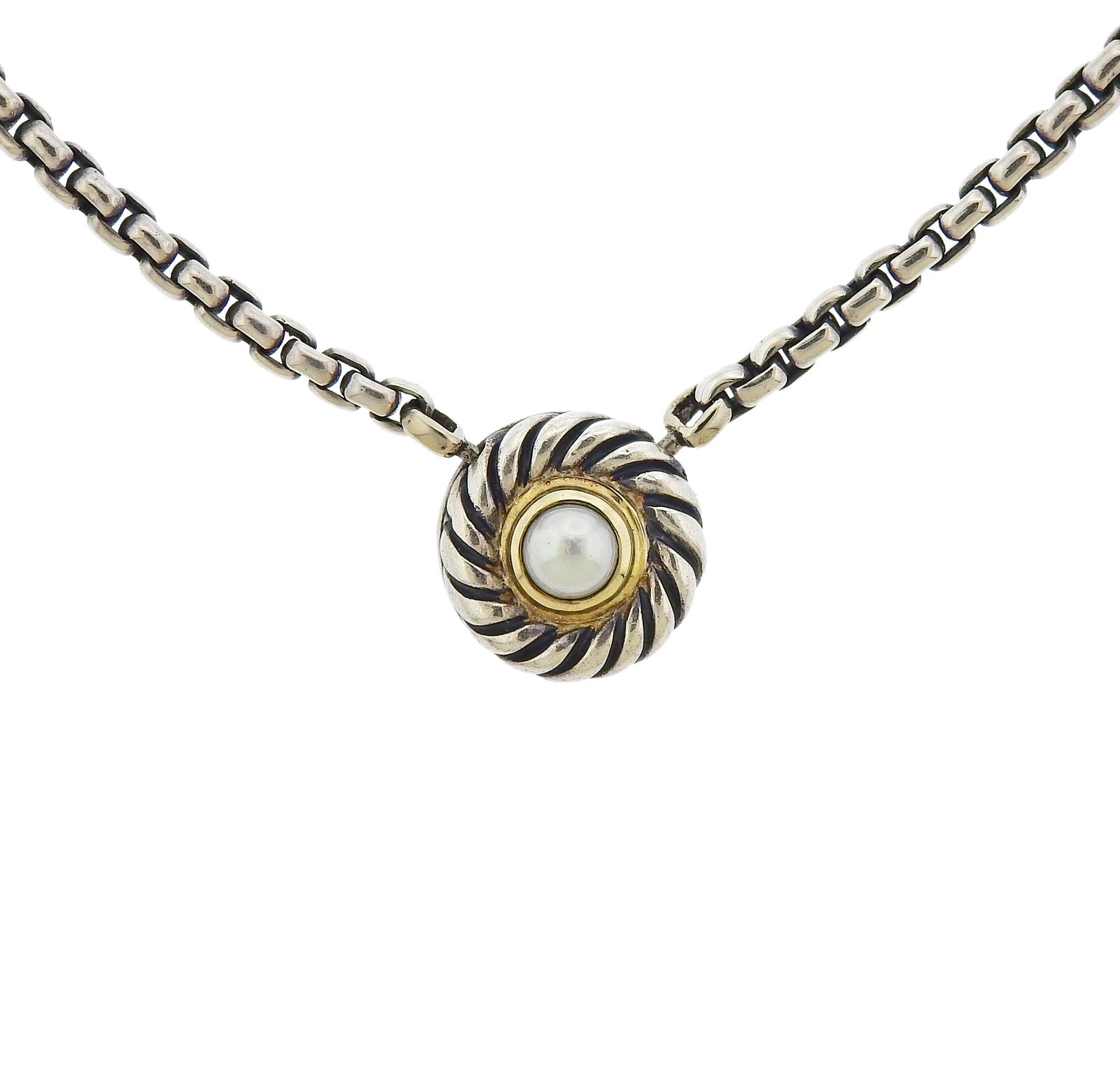 David Yurman 14k Gold Sterling Cookie Pearl Necklace (1 of 4)