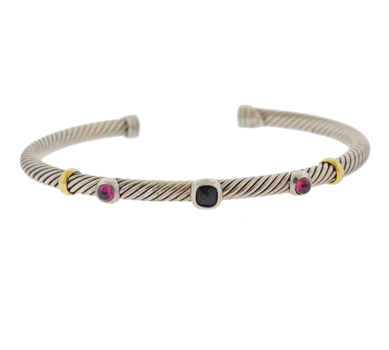 David Yurman Sterling 18k Gold Garnet Tourmaline Cable (1 of 4)