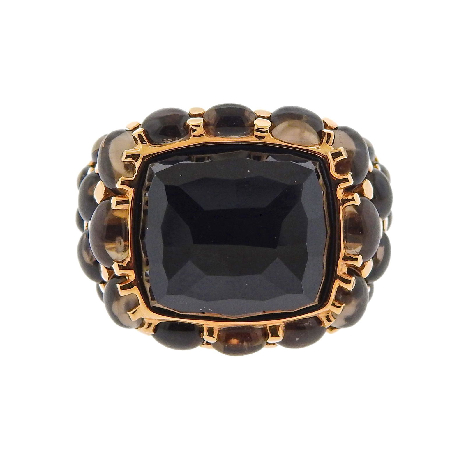 Mimi Milano 18k Rose Gold Black Agate Quartz Ring (1 of 4)