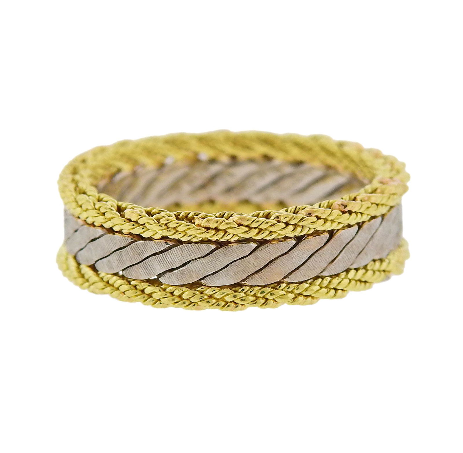 Buccellati 18k Gold Two Tone Band Ring (1 of 3)
