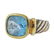 David Yurman Ablion Gold Silver Blue Topaz Ring - 2
