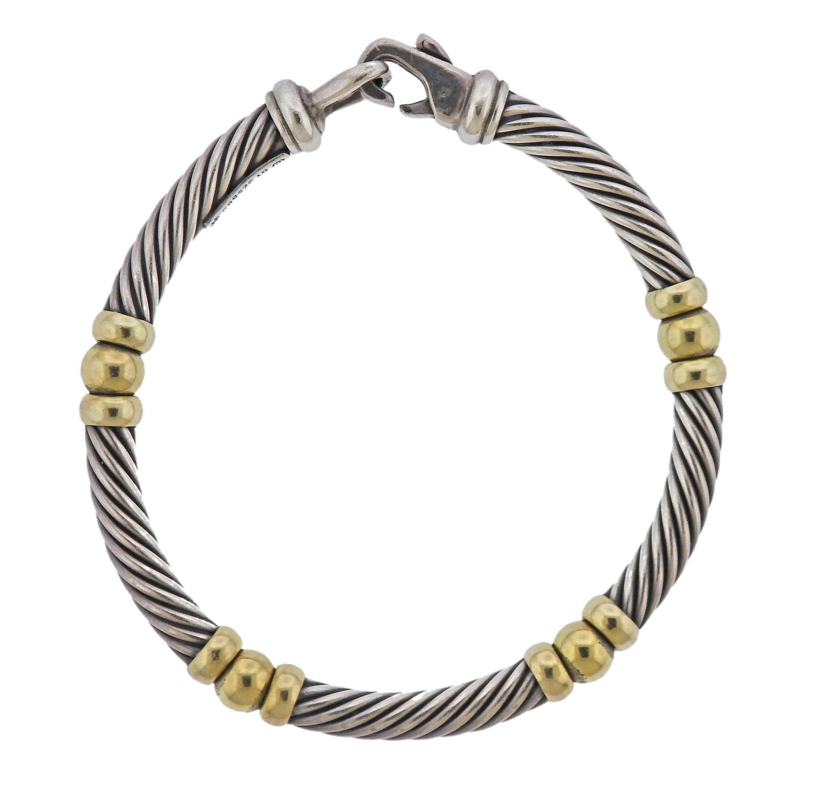 David Yurman 14k Gold Silver Cable Bracelet (1 of 3)