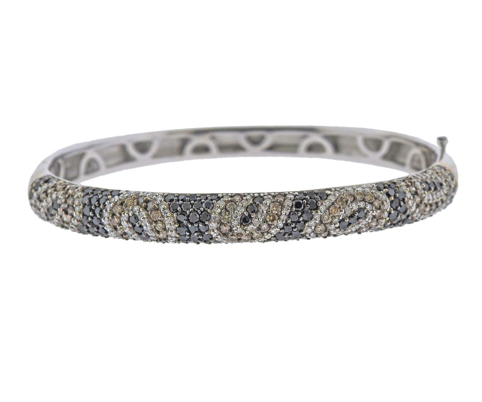 14k Gold Black Fancy Diamond Bangle Bracelet (1 of 4)