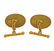 18k Gold Inlay Tiger's Eye Onyx Cufflinks - 2