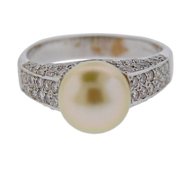 18K Gold Diamond Pearl Ring (1 of 3)