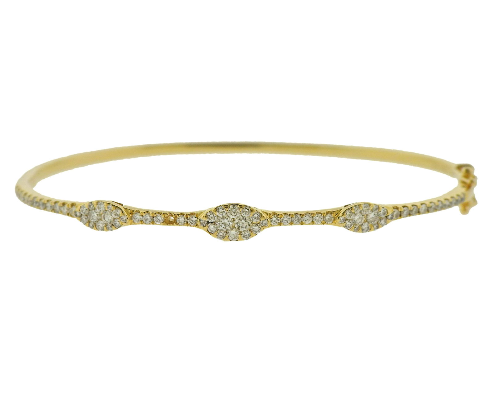 14K Gold Diamond Bangle Bracelet (1 of 4)