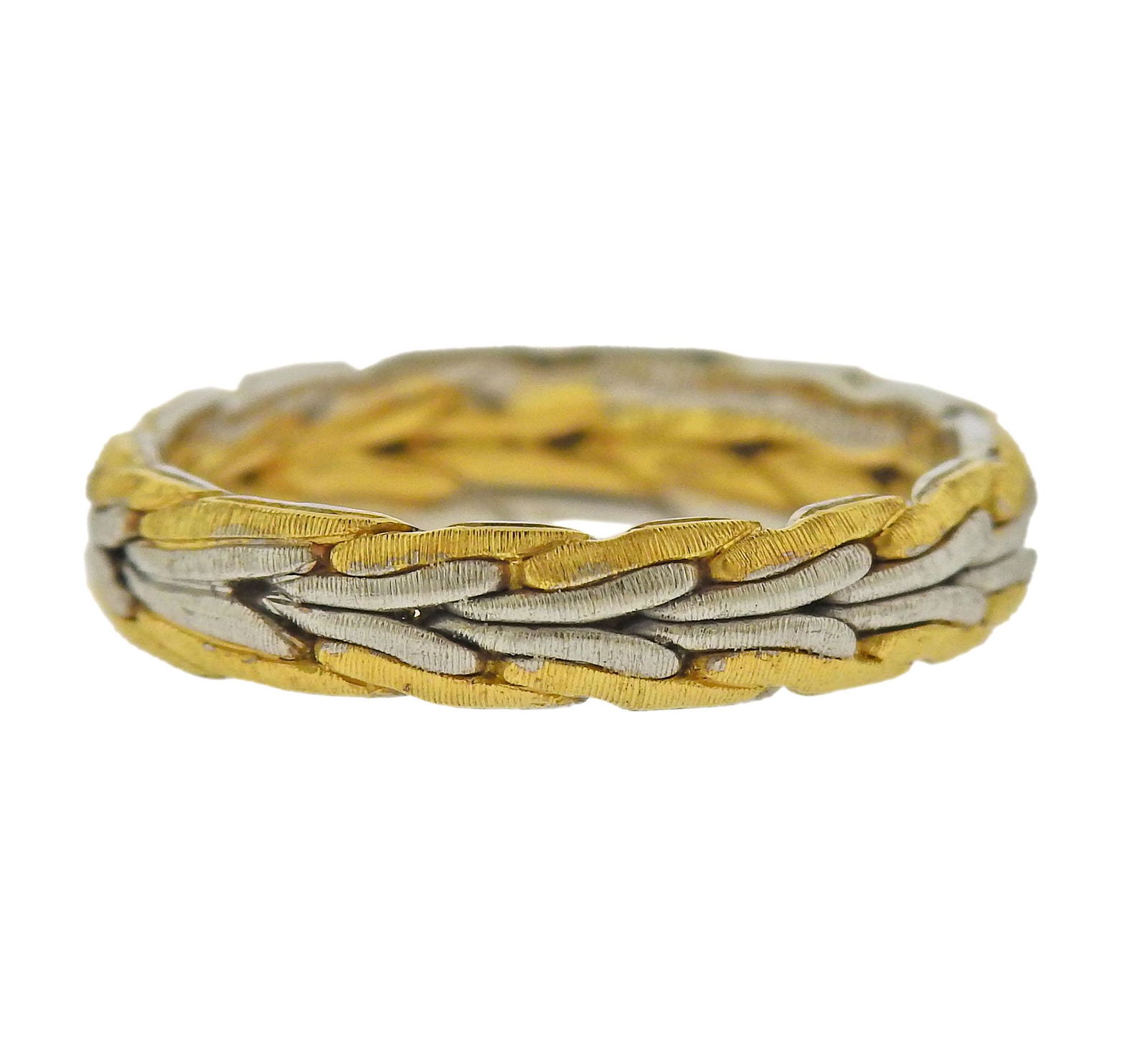 Buccellati 18K Two Tone Gold Wedding Band Ring (1 of 3)