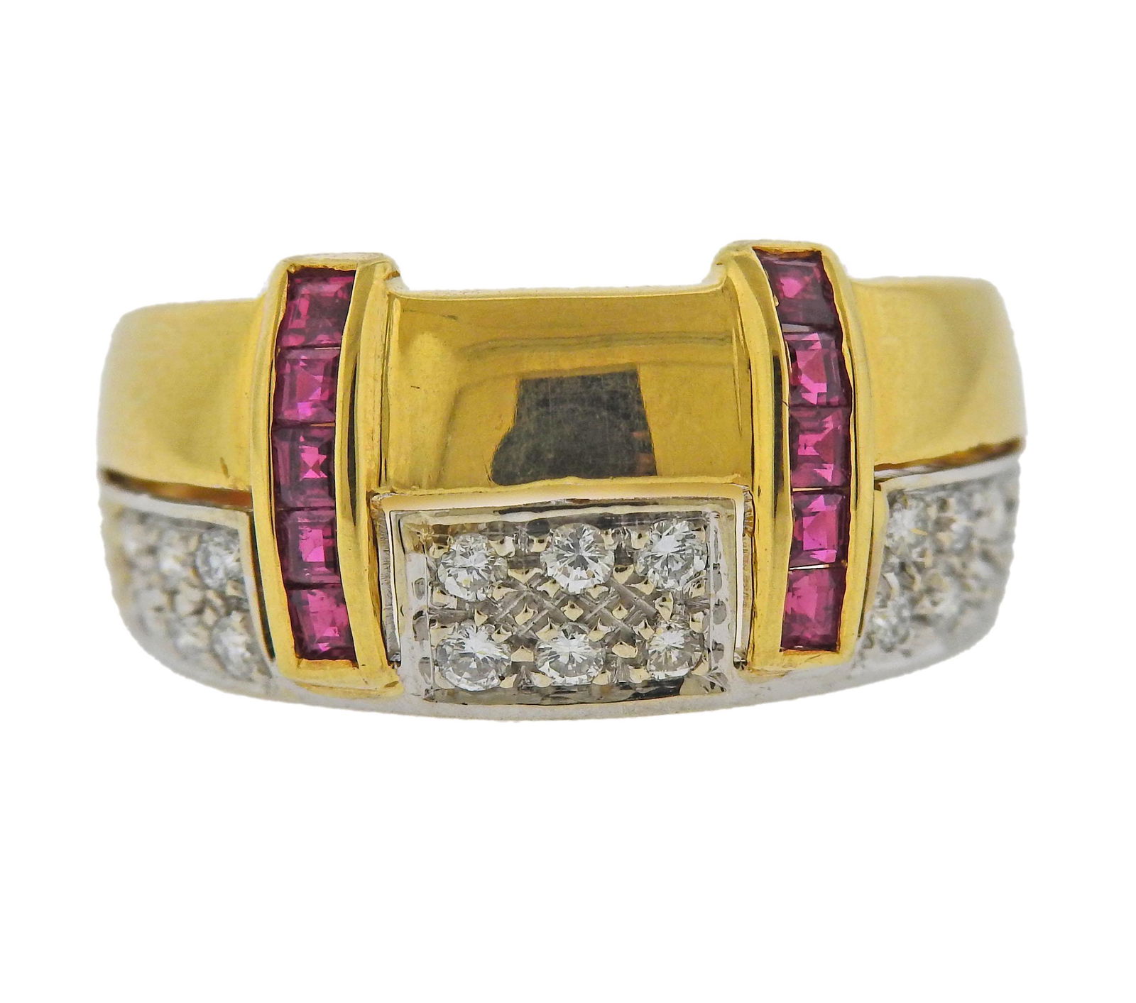 18k Gold Diamond Ruby Ring (1 of 4)