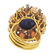 1960s 14k Gold Lapis Coral Diamond Ring - 3