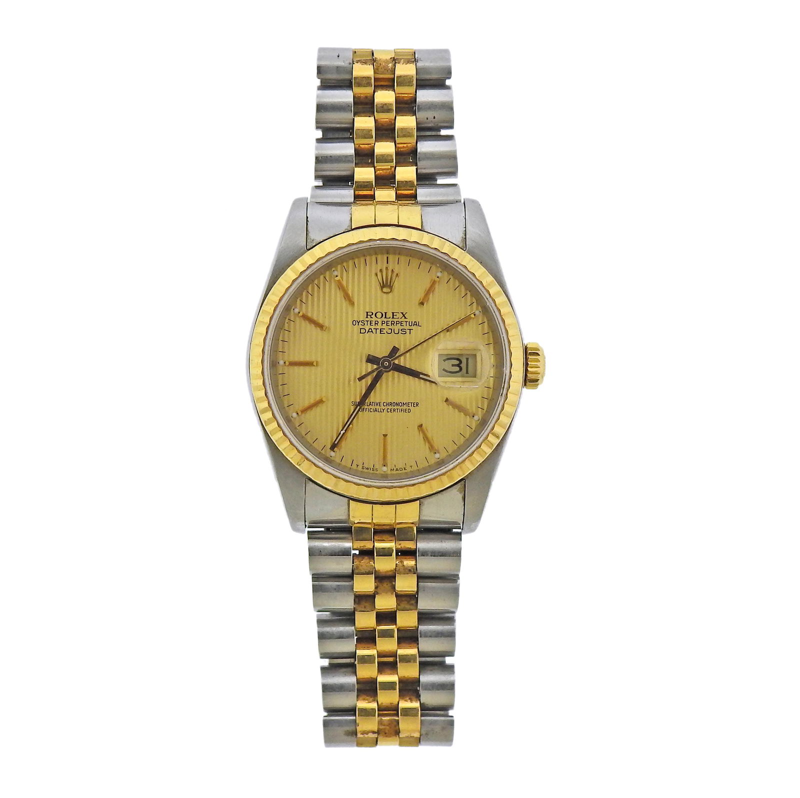 Rolex Datejust 18k Gold Steel Tapestry Dial Watch ref. (1 of 4)