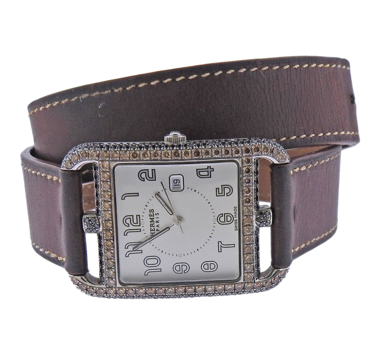 Hermes Cape Cod Stainless Steel Fancy Diamond Watch (1 of 4)