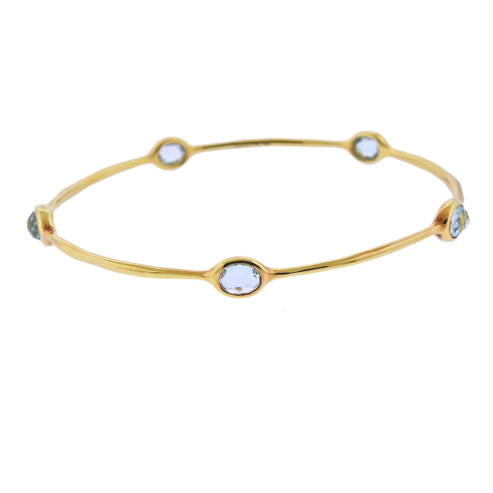 Ippolita 18K Gold Blue Topaz Bangle Bracelet (1 of 4)