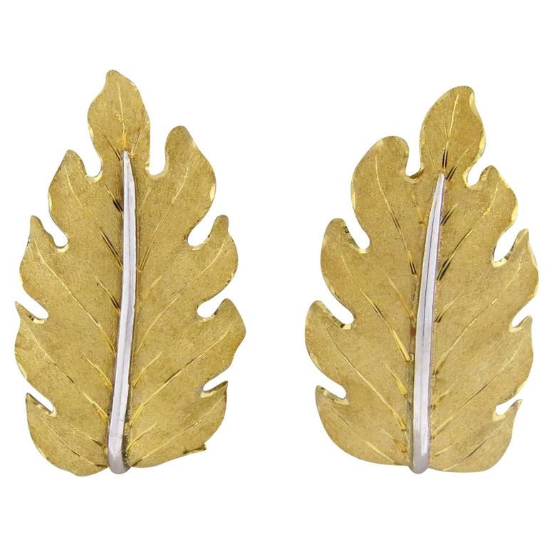 Classic Buccellati 18k Gold Leaf Earrings (1 of 4)